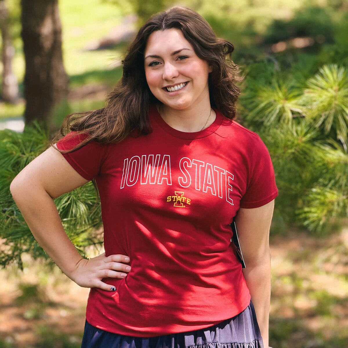 GIII Women's Cyclones Cardinal Crew Neck Short Sleeve T-Shirt